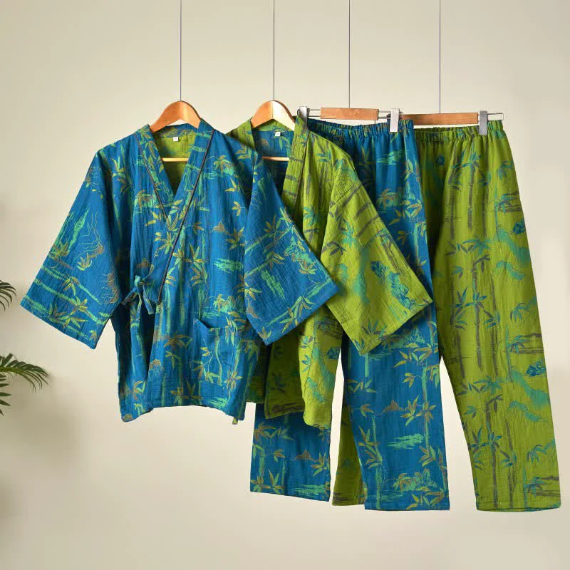 Innovative Ownkoti Bamboo Cotton Gauze Kimono Loungewear Set Advanced