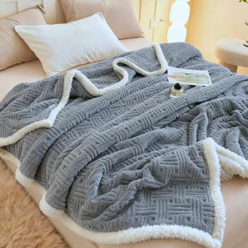 Eco-Friendly Ownkoti Plaid Jacquard Plush Throw Blanket Outstanding