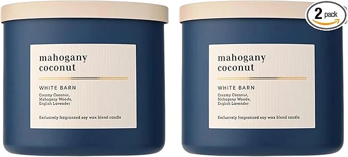 Original Design Bath Body Works 3-Wick Candle Mahogany Coconut Candle Strong Throw Exclusive