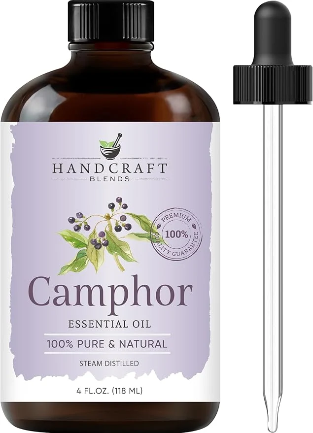 Elite Handcraft Blends Camphor Essential Oil – Huge 4 Fl Oz – Pure and Natural – Stylish