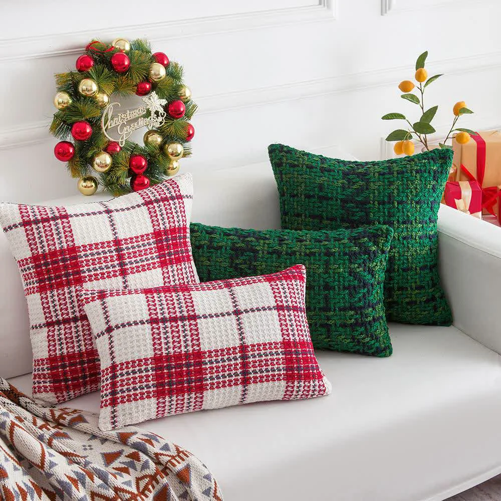 Genuine Ownkoti Modern Plaid Jacquard Decorative Pillowcase Efficient