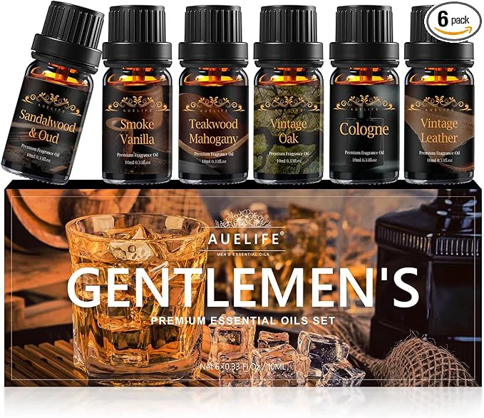 Fine Crafted Men Essential Oils Set for Diffuser Father’s Day Gift for Men Artisan
