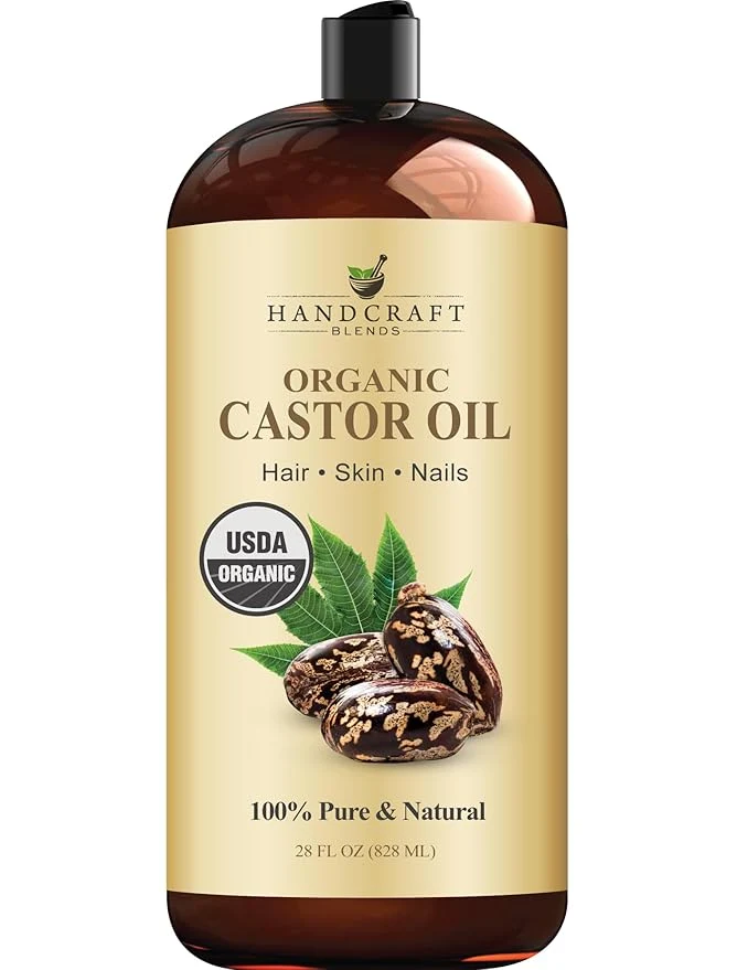 Environmentally Friendly Handcraft Blends Organic Castor Oil 28 Fl Oz Pure and Natural Premium Secure
