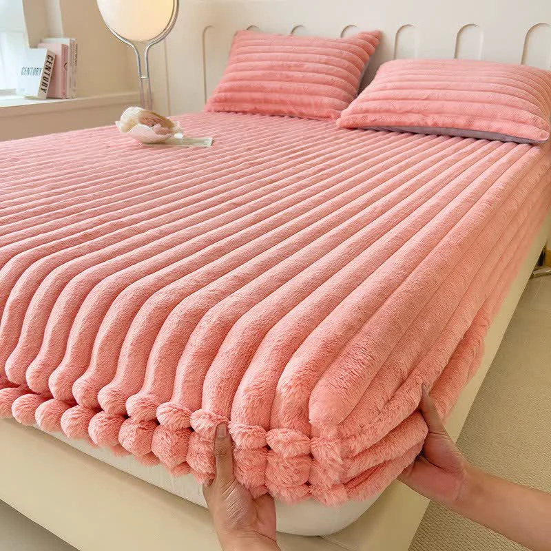 Authentic Ownkoti Simple Plush Fleece Warm Fitted Sheet Elegant