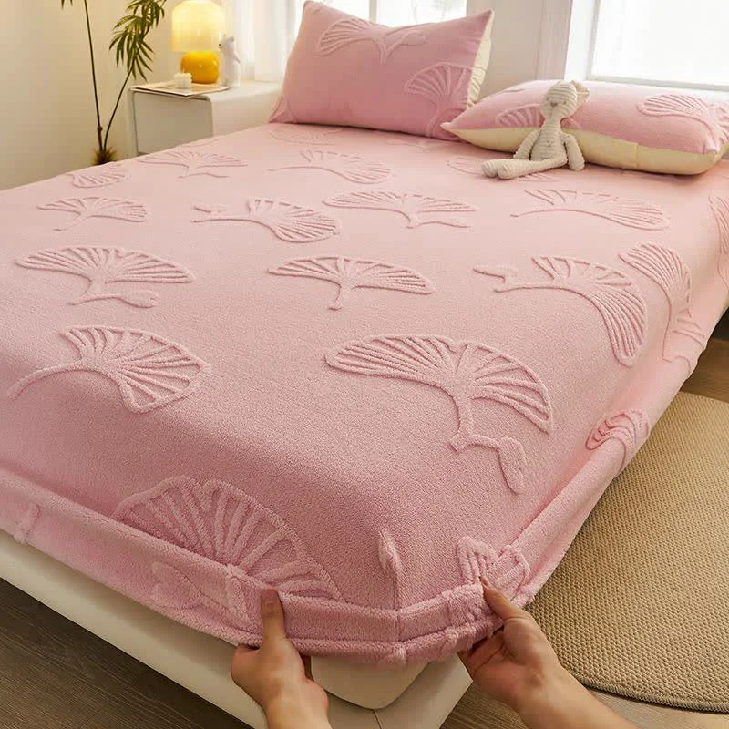 Healthy Ownkoti Ginkgo Leaf Fleece Warm Fitted Sheet Exclusive