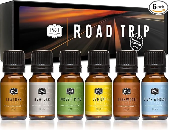 Flexible P J Trading Road Trip Car Fragrance Oil Set – 6 Premium Scents Detailed