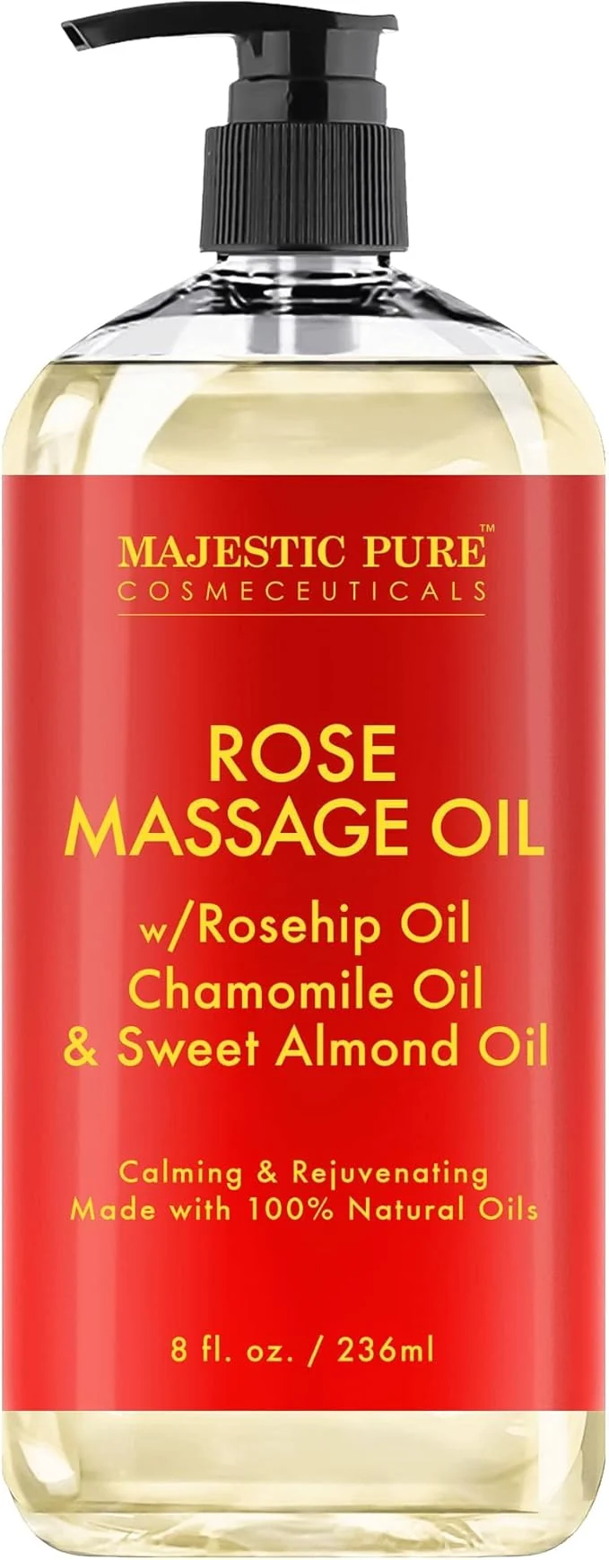 Verified MAJESTIC PURE Rose Massage Oil for Massage Therapy Professional