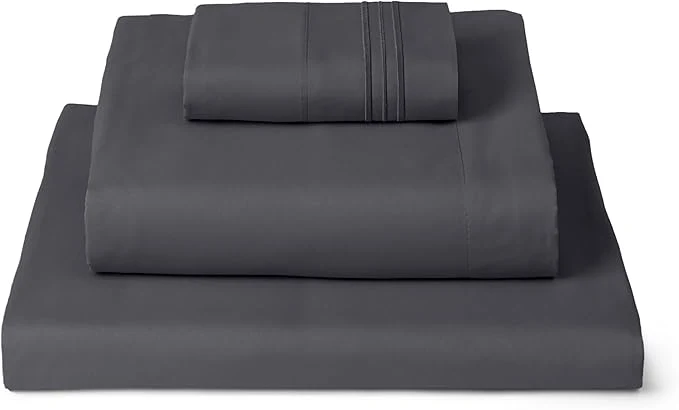 Certified Mellanni Twin XL Sheets Set – 3 PC Iconic Collection Bedding – Hotel Luxury Extra Soft Cooling Bed Sheets – Wrinkle Fade Stain Resistant Twin Extra Long Charcoal Reliable