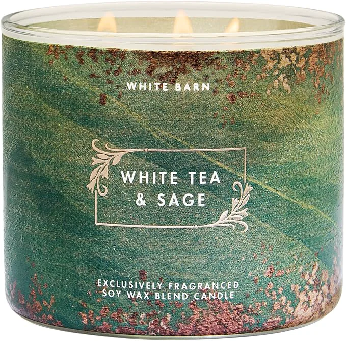High-End Bath Body Works White Tea Sage 3-Wick Candle Smart