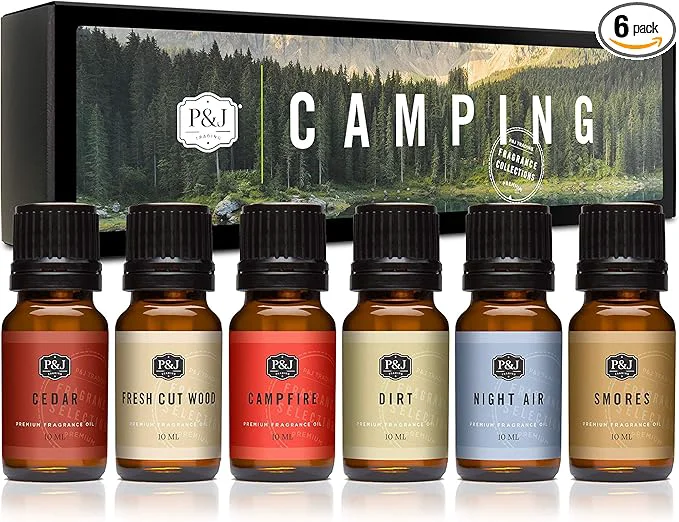Minimalist P J Trading Fragrance Oil Camping Set Campfire Fresh Cut Wood Night Air Expertly Made