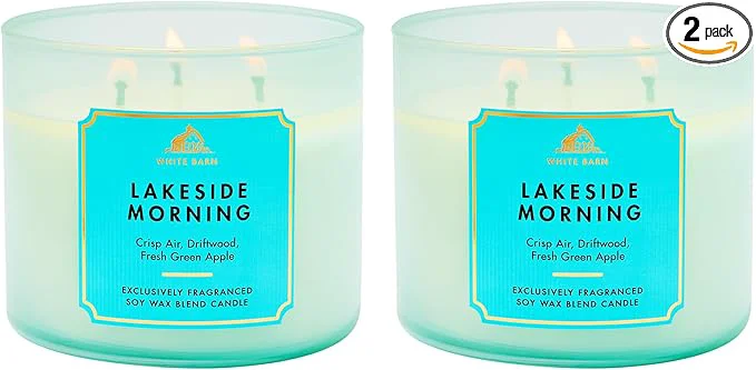 Clean Bath Body Works Lakeside Morning 3-Wick Candle Specialty