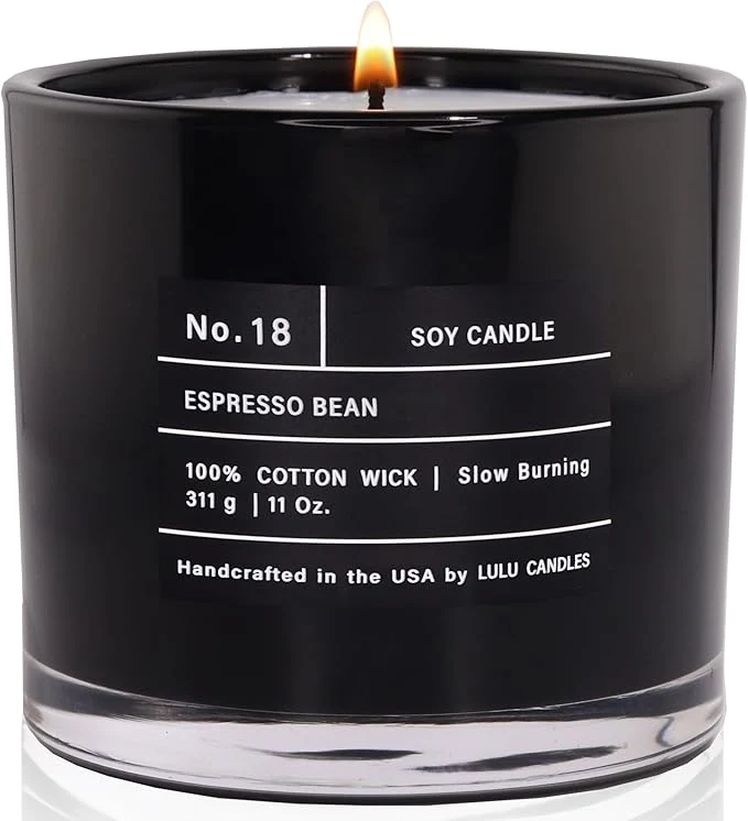 Premium Material Lulu Candles Espresso Bean Luxury Scented Soy Jar Candle Hand Poured in Detailed
