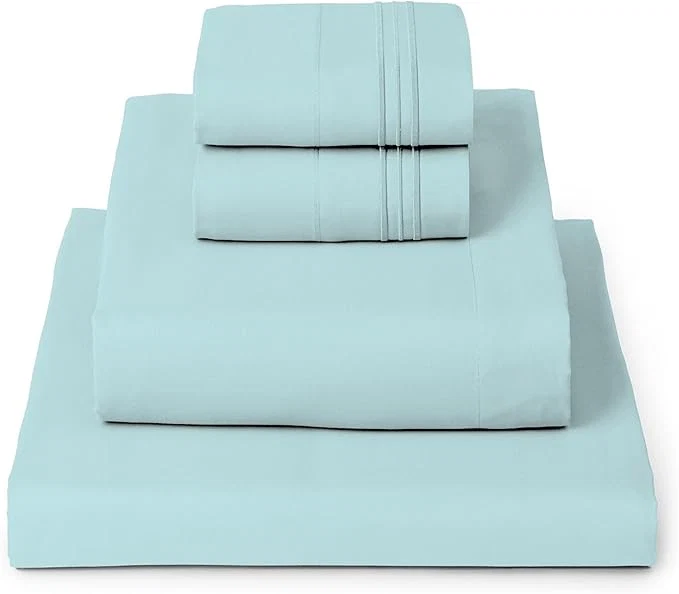 Efficient Mellanni King Sheets Set – 4 PC Iconic Collection Bedding – Hotel Luxury Extra Soft Cooling Bed Sheets – Wrinkle Fade Stain Resistant King Aqua First-Class