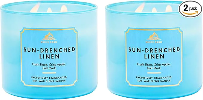 User-Friendly Bath Body Works Sun-Drenched Linen 3-Wick Candle Durable