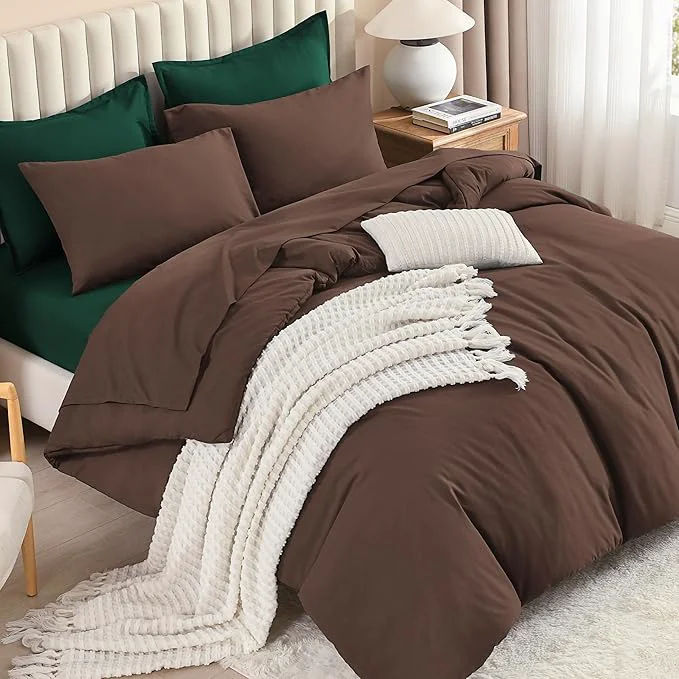 Proven Litanika Twin Twin XL Size Comforter Sets Brown Emerald Green – 5 Pieces Bed in a Bag Lightweight Bed Set with Comforter Sheets Pillowcase amp Sham Certified