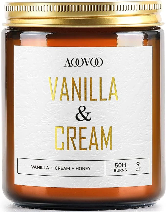Flexible AOOVOO Vanilla Cream Candles – 9 oz Scented Candles Sophisticated