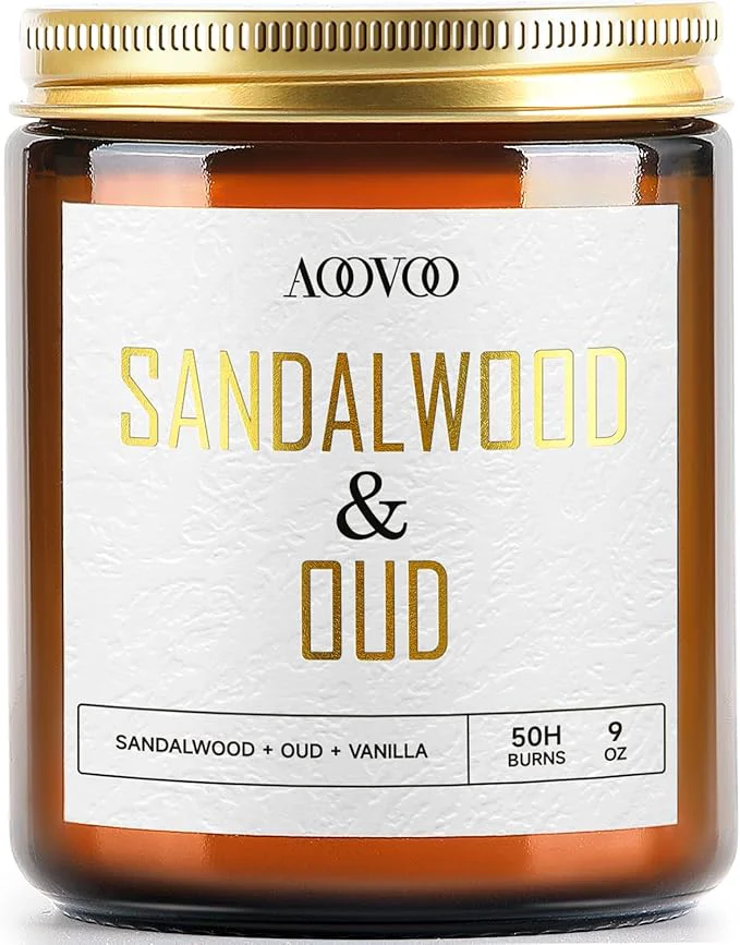 Fine Crafted AOOVOO Sandalwood Oud Candle Specialty