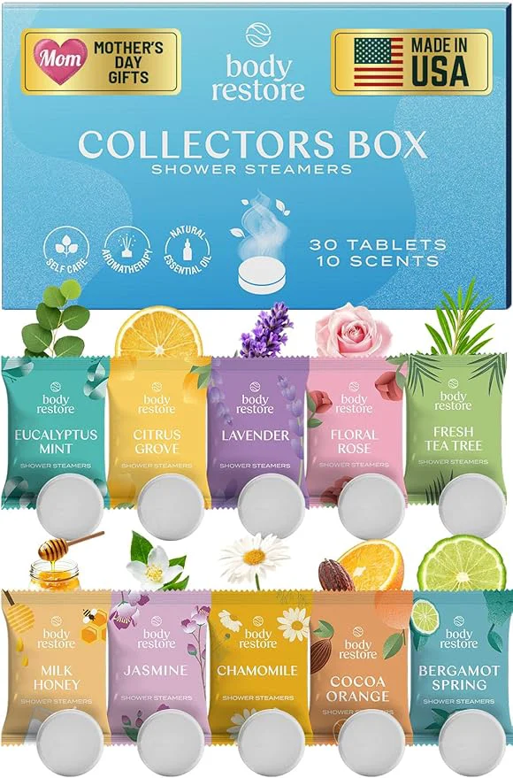 Excellent Body Restore Shower Steamers Aromatherapy 30 Pack – Mothers Day Gifts Sustainable
