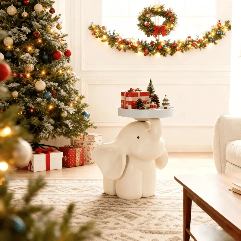 Soft Ownkoti Elephant Base Side Table With Tray User-Friendly
