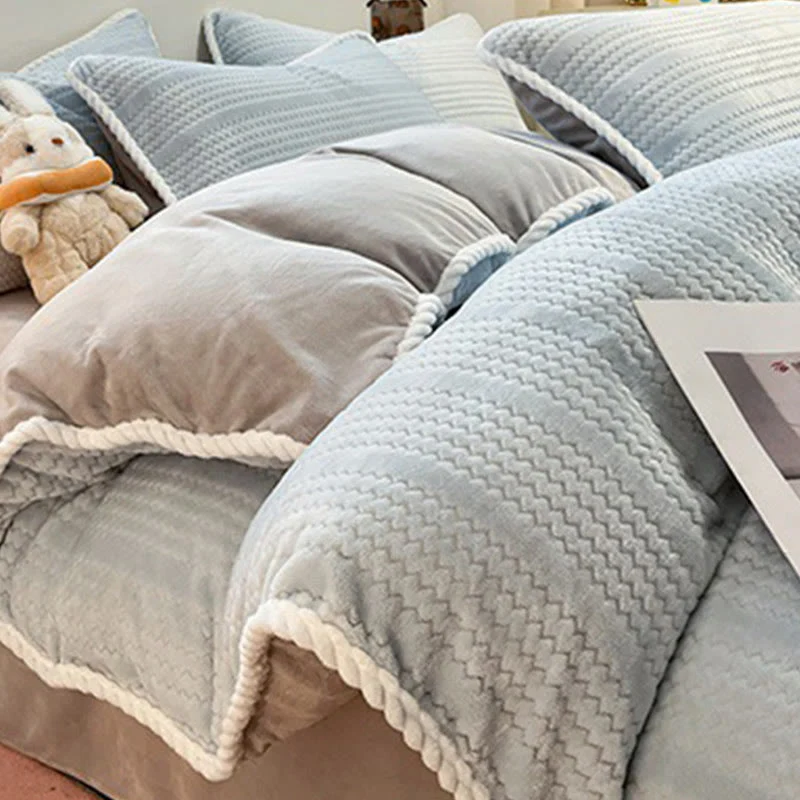 Expertly Made Ownkoti Luxury Fleece Winter Bedding Set 4PCS Comfortable