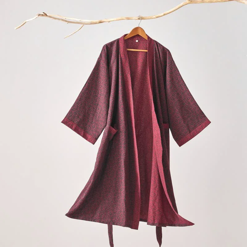 Traditional Ownkoti Christmas-inspired Cotton Gauze Kimono Robe Consistent