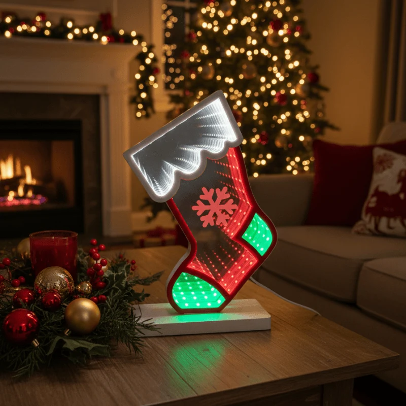 Casual Ownkoti Christmas Sock 3D Tunnel Light High-Grade