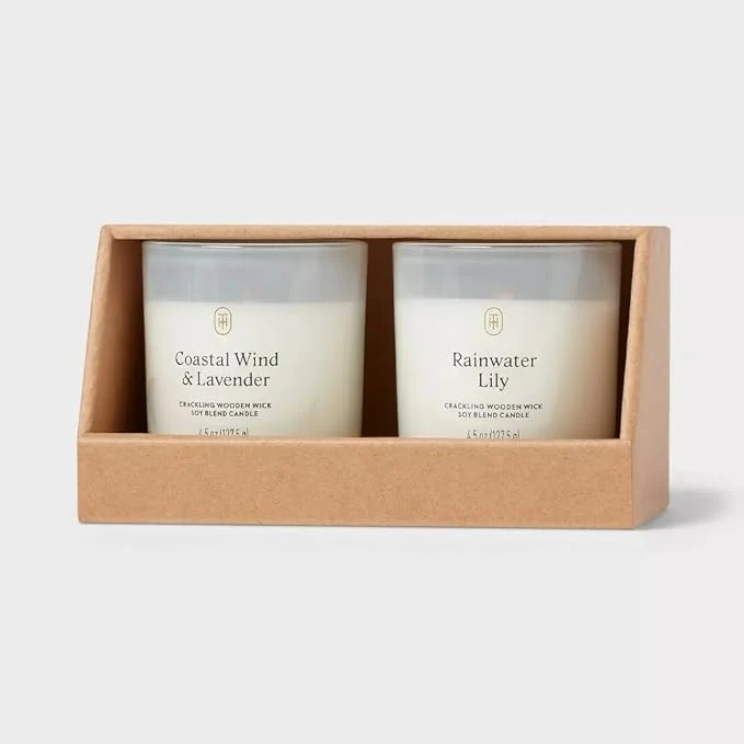 Natural Threshold Milky Coastal Wind and Lavender and Rainwater Lily Scented lidded Minimalist