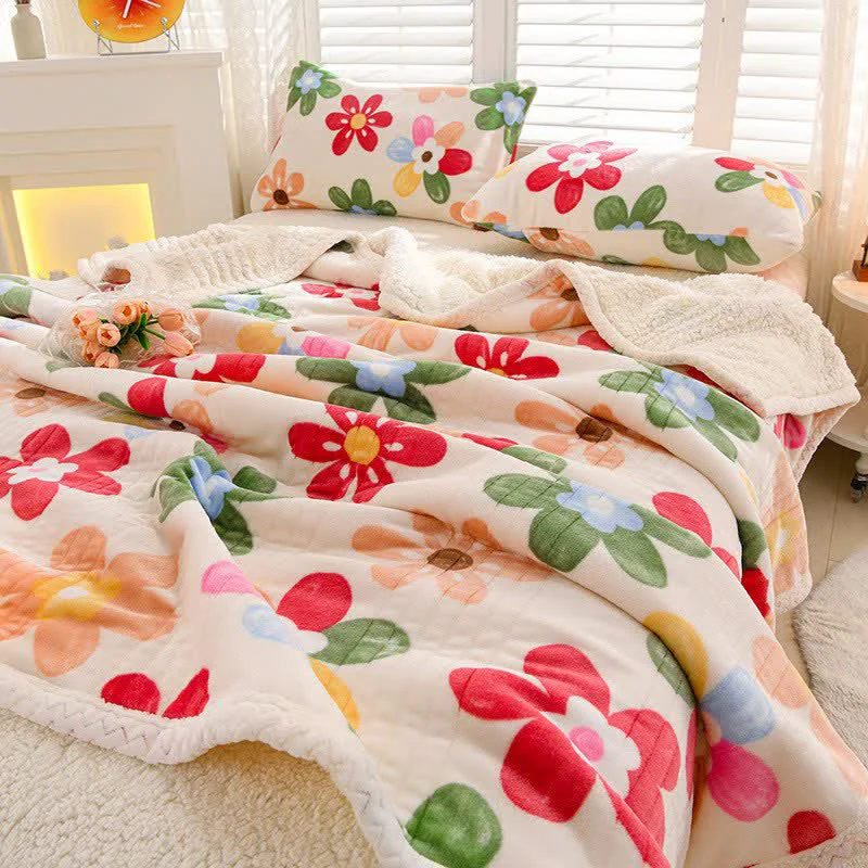 Refined Ownkoti Colorful Floral Reversible Throw Blanket Powerful