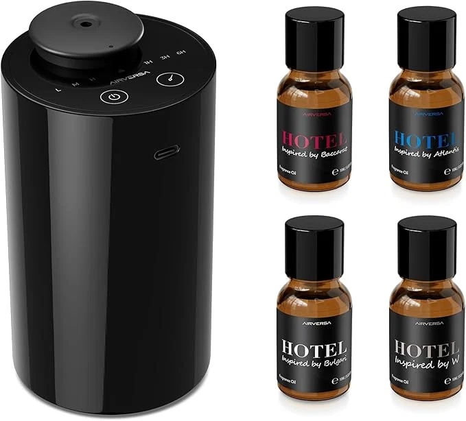 Convenient Airversa Waterless Essential Oil Diffuser Starter Kit Solid