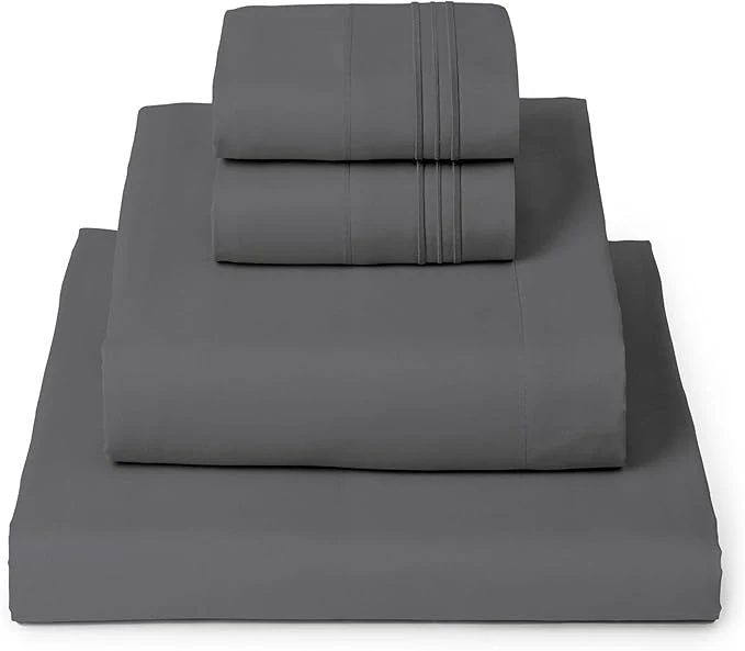 Superior Mellanni Full Sheets Set – 4 PC Iconic Collection Bedding – Hotel Luxury Extra Soft Cooling Bed Sheets – Wrinkle Fade Stain Resistant Full Gray Practical