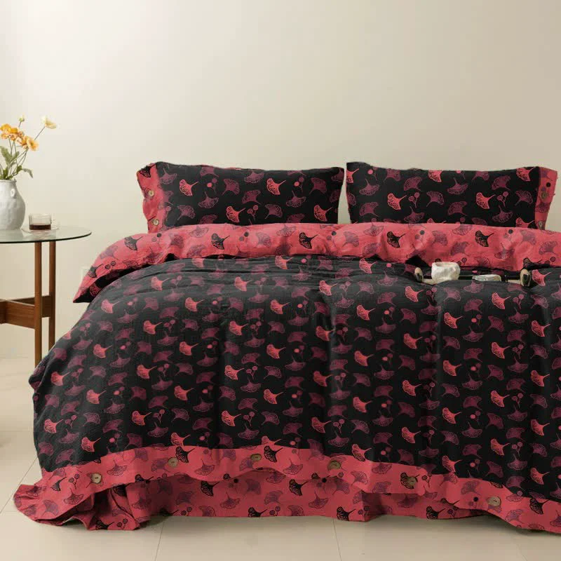 Artisan Ownkoti Timeless Ginkgo Cotton Gauze Bedding Set 4PCS Practical