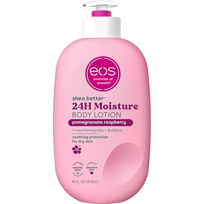 Reusable eos Shea Better Body Lotion Pomegranate Raspberry 24-Hour Moisture Skin Care Organic