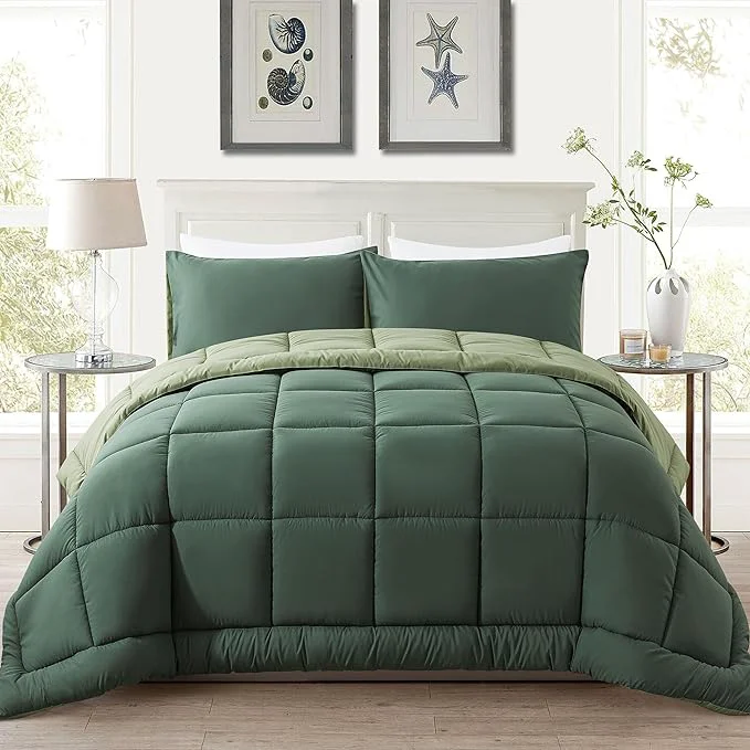 Fast DOWNCOOL Twin Comforter Set -All Season Bedding Comforters Sets with 1 Pillow Case -2 Pieces Bed Set Down Comforter Set -Double Green Twin Bedding Sets 64 quot x88 quot Proven