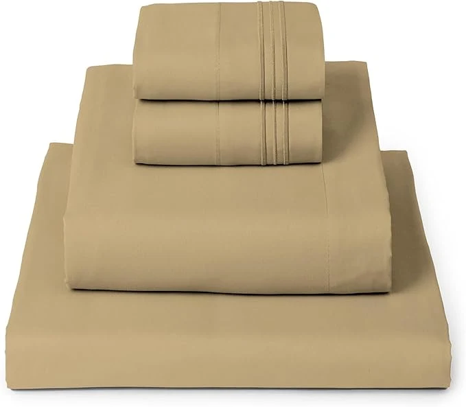Healthy Mellanni Full Sheets Set – 4 PC Iconic Collection Bedding – Hotel Luxury Extra Soft Cooling Bed Sheets – Wrinkle Fade Stain Resistant Full Gold Excellent