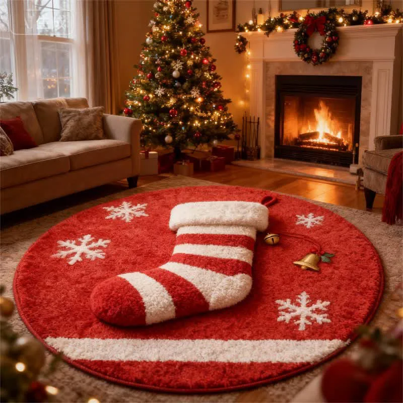 Certified Ownkoti Christmas Stocking 3D Effect Rug Artisan