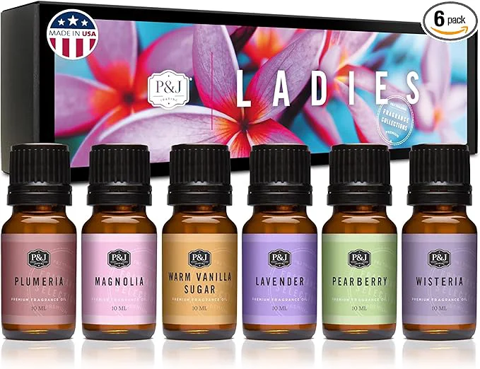 Original Design P J Trading Fragrance Oil Ladies Set Pearberry Warm Vanilla Sugar Wisteria Detailed