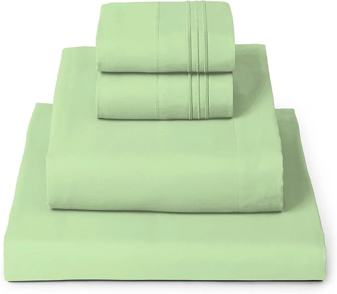 Comfortable Mellanni King Sheets Set – 4 PC Iconic Collection Bedding – Hotel Luxury Extra Soft Cooling Bed Sheets – Wrinkle Fade Stain Resistant King Pistachio Genuine