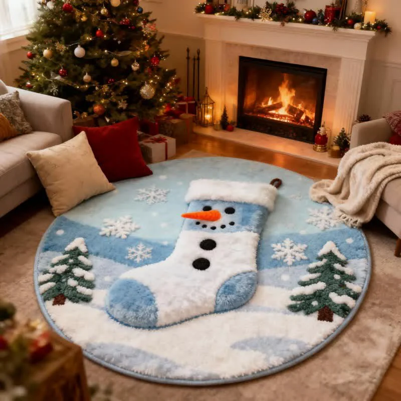 Premium Ownkoti Creative Christmas Stocking 3D Effect Rug Clean
