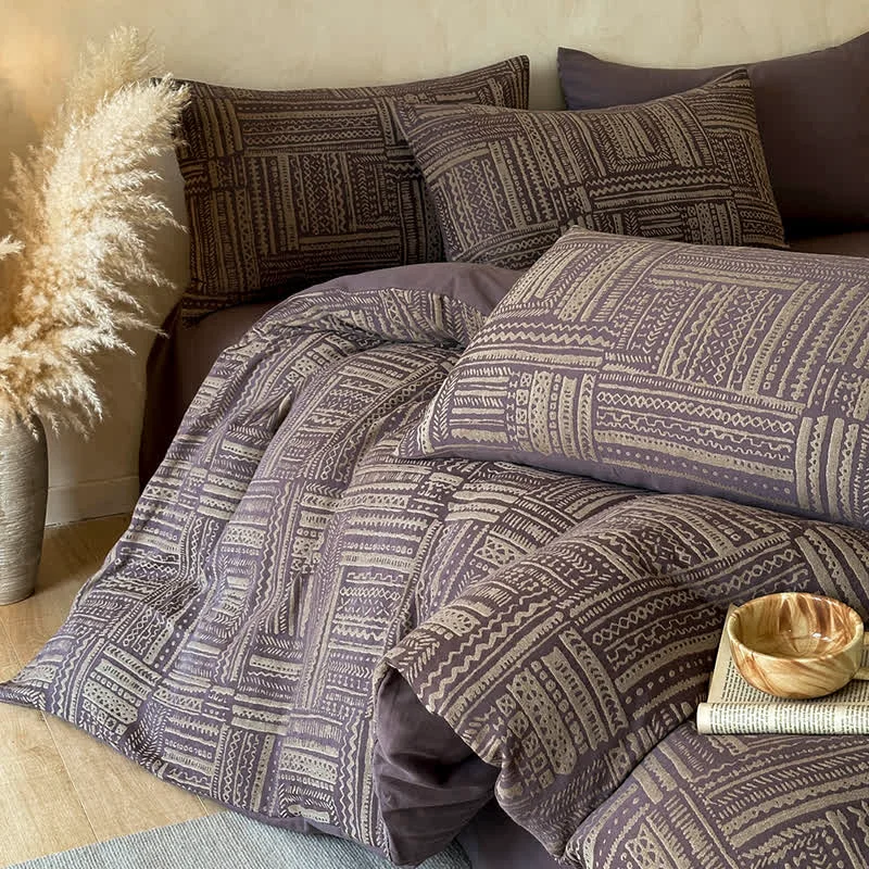 Professional Ownkoti Bohemian Tribal Brushed Cotton 4-Piece Set Clean