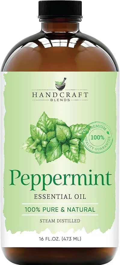 Powerful Handcraft Blends Peppermint Essential Oil in Glass Bottle – Huge 16 Fl Oz – Prestigious