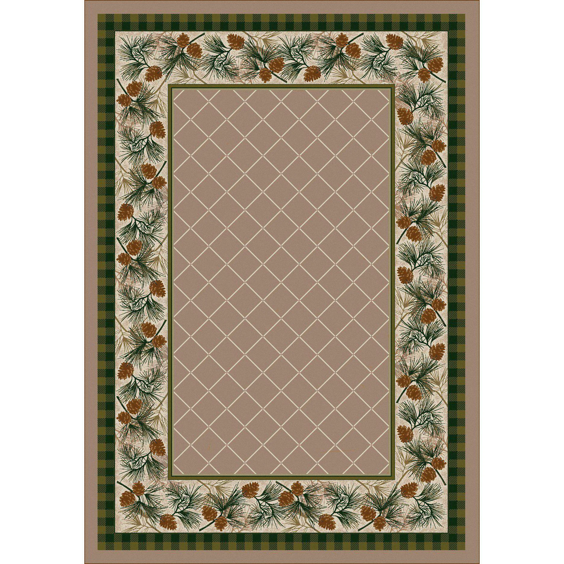 Trendy Green Forest Rug – Light Sandstone Powerful