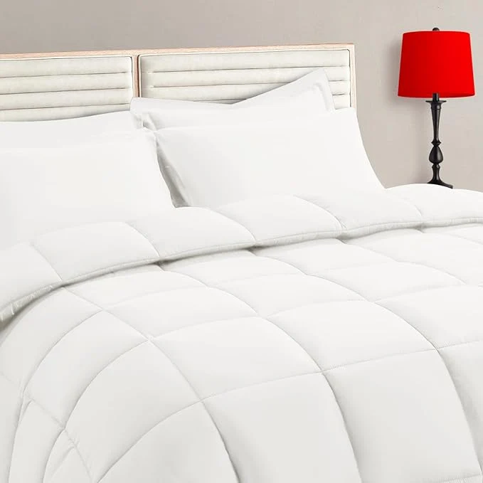 High-Performance TAIMIT Ivory Queen Size Comforter Set – 7 Pieces Bed in a Bag Bedding Sets with All Season Soft Quilted Warm Fluffy Reversible Comforter Flat Sheet Fitted Sheet 2 Pillow Shams 2 Pillowcases Artisan