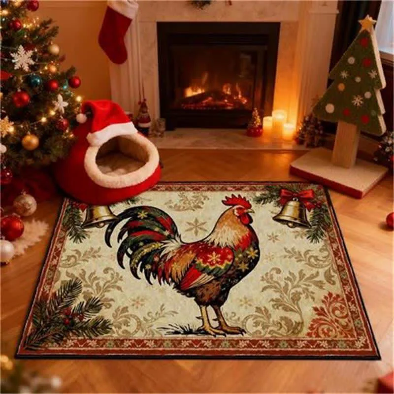 Breathable Ownkoti Rustic Farmhouse Rooster Rectangle Area Rug User-Friendly