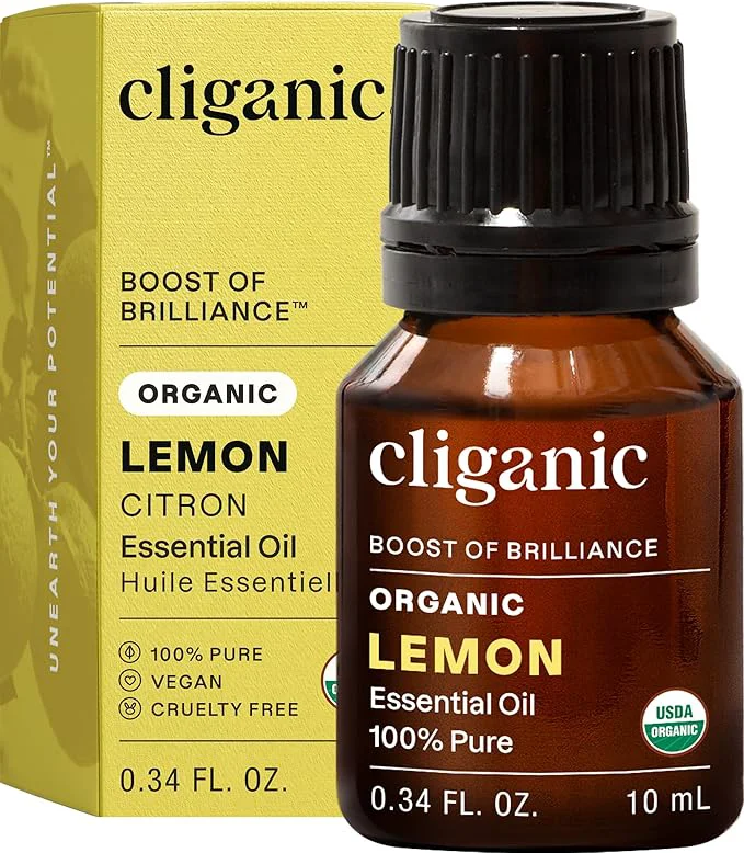 Outstanding Cliganic USDA Organic Lemon Essential Oil Pure Natural Undiluted Trendy