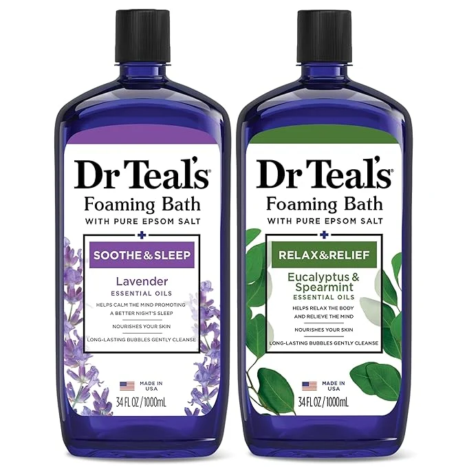 Enhanced Dr Teal’s Foaming Bath with Pure Epsom Salt Lavender Eucalyptus 34 fl oz Superior