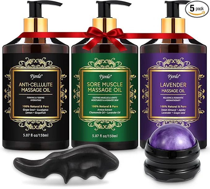Elite Pjordo 3 Pack Massage Oil for Massage Therapy Lavender Oil for Relaxation High-Grade