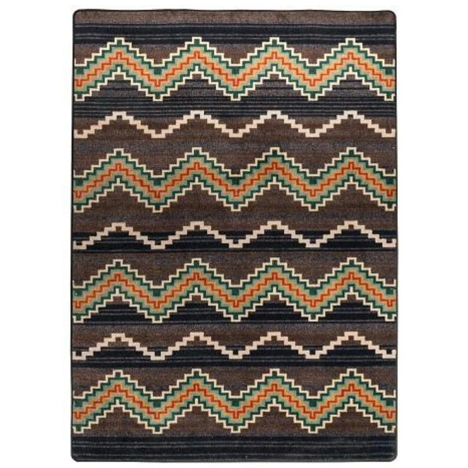 Eco-Friendly Aztec Trapper Rug – Brown Artisan