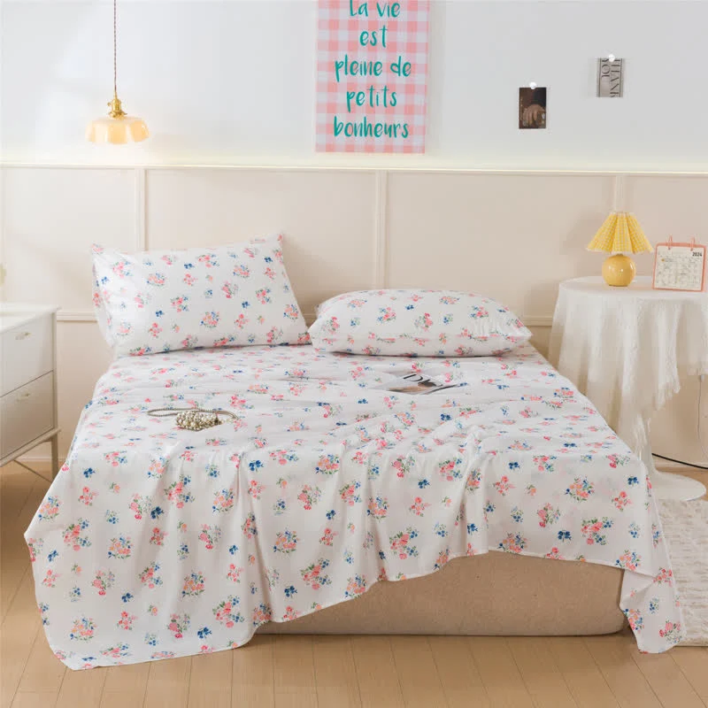 Sustainable Ownkoti Sweet Cottagecore Mini-Rose Sheet Set Natural