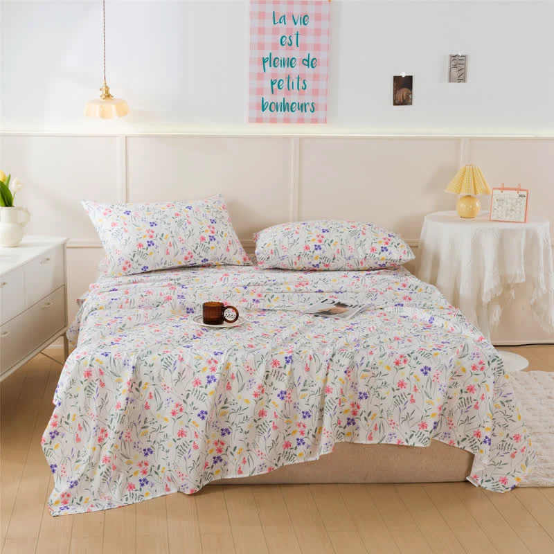 Premium Material Ownkoti Cottagecore Wildflower All-Season Sheet Set Solid