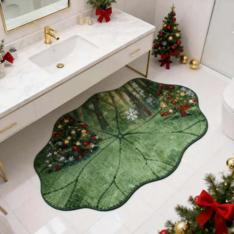 Long-Lasting Ownkoti Lotus Leaf–Shaped Christmas Tree Rug Elegant